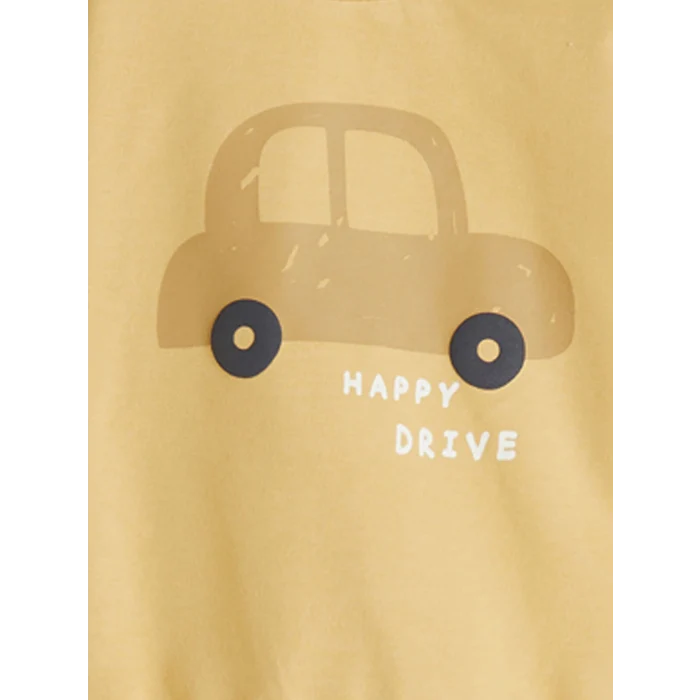 LCW baby Sari Baskılı Erkek Bebek Sweatshirt ve Eşofman Alt 2li