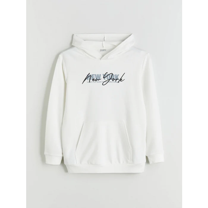 LCW Kids Ekru Kapüşonlu Erkek Çocuk Eşofman Takım