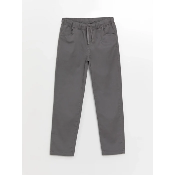 LCW Kids Gri Beli Lastikli Erkek Çocuk Okul Pantolonu