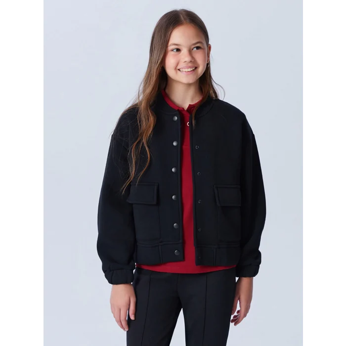 LCW Kids Siyah Uzun Kollu Kız Çocuk Kolej Ceket