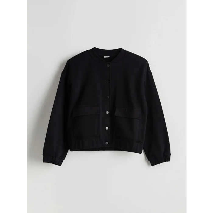 LCW Kids Siyah Uzun Kollu Kız Çocuk Kolej Ceket