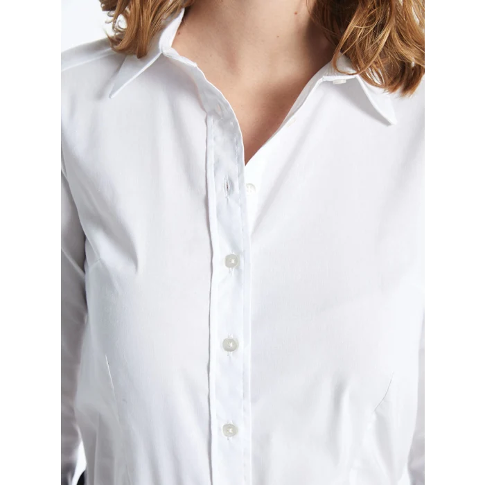 LCWAIKIKI Classic Beyaz Uzun Kollu Poplin Kadın Gömlek