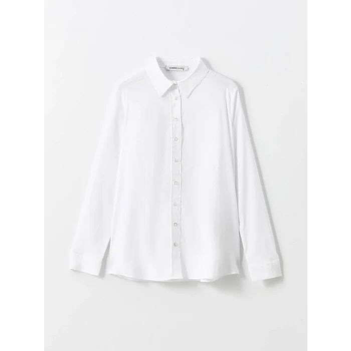 LCWAIKIKI Classic Beyaz Uzun Kollu Poplin Kadın Gömlek