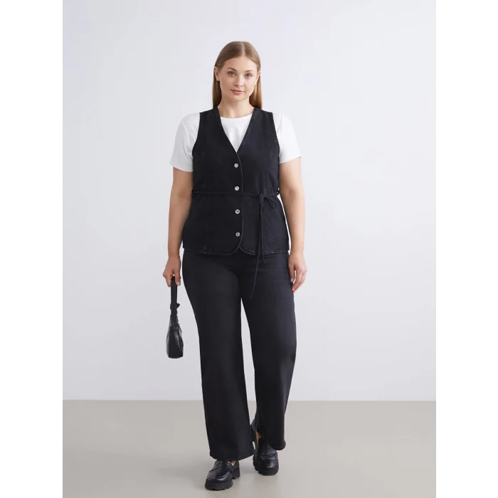 LCWAIKIKI Classic Siyah Wideleg Kadın Jean Pantolon