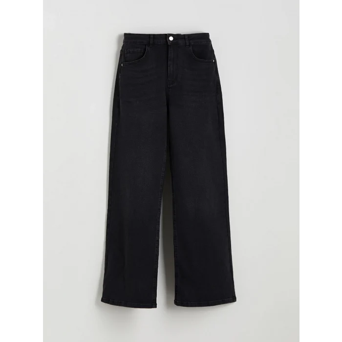 LCWAIKIKI Classic Siyah Wideleg Kadın Jean Pantolon