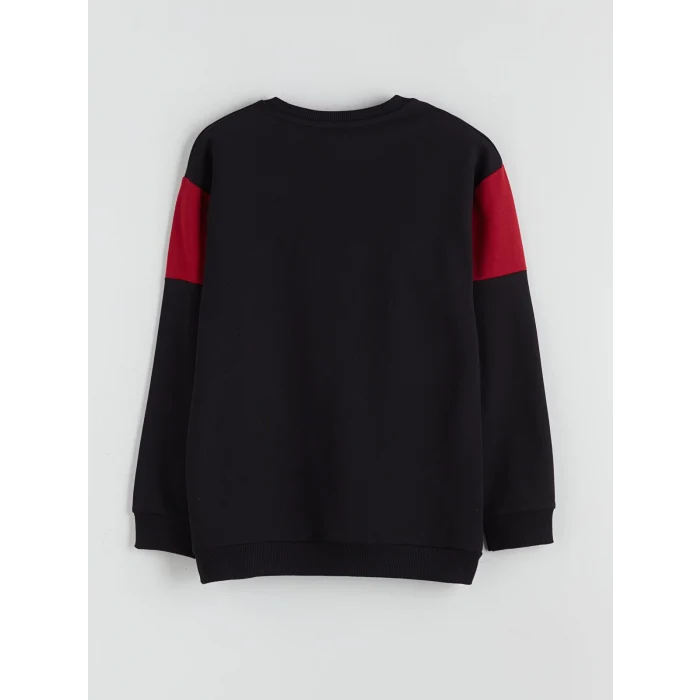 LCW Kids Siyah Bisiklet Yaka Galatasaray Baskılı Erkek Çocuk Sweatshirt