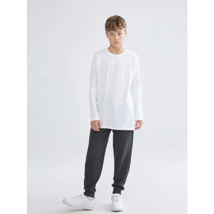 LCW Kids Antrasit Beli Lastikli Erkek Çocuk Jogger Eşofman Altı