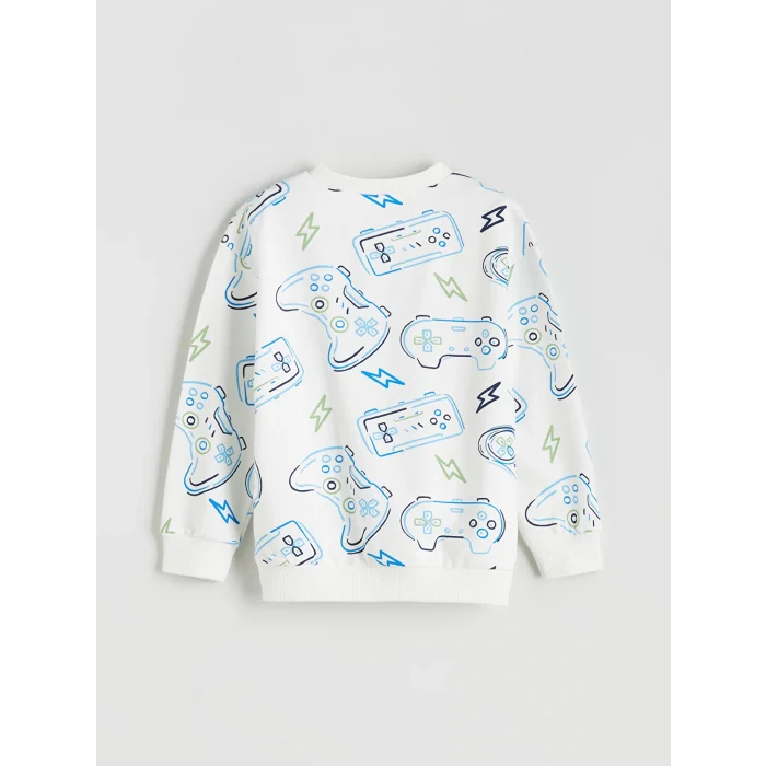 LCW Kids Ekru Baskılı Erkek Çocuk Sweatshirt ve Eşofman Alt 2li