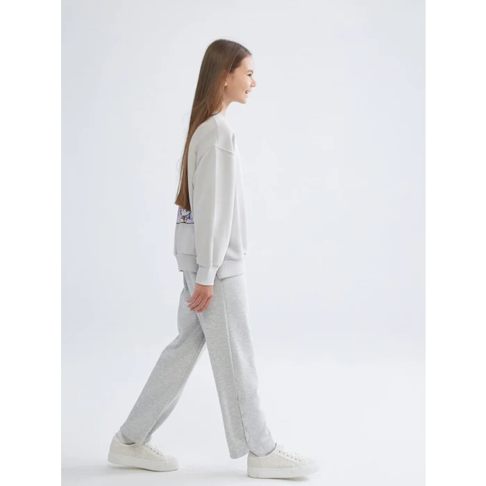 LCW Kids Gri Beli Lastikli Kız Çocuk Eşofman Alt