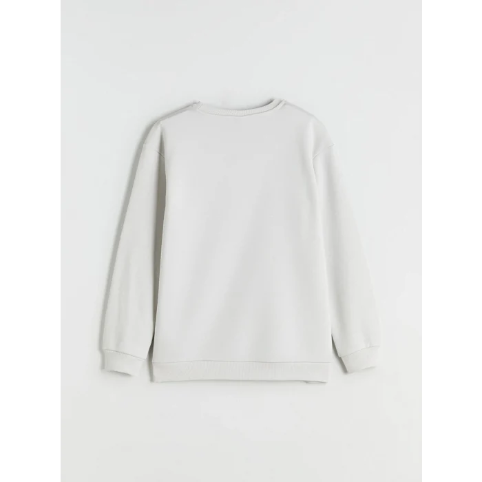 LCW Kids Bej Bisiklet Yaka Erkek Çocuk Sweatshirt