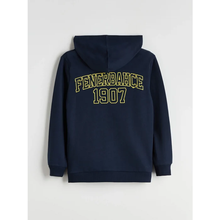 LCW Kids Lacivert Kapüşonlu Fenerbahçe Baskılı Erkek Çocuk Sweatshirt ve Eşofman Altı 2li