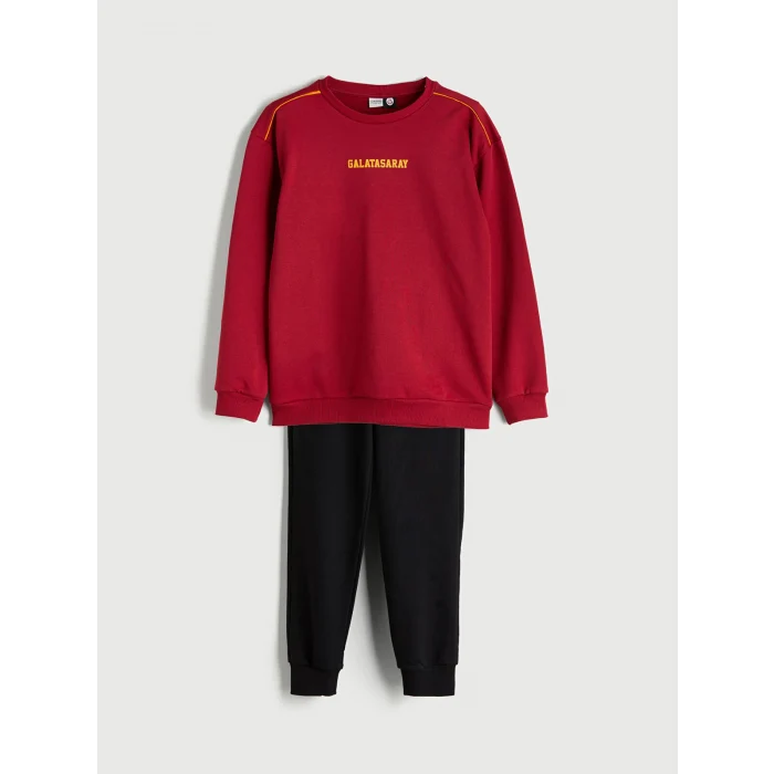 LC WAIKIKI Kirmizi Bisiklet Yaka Galatasaray Baskılı Erkek Çocuk Eşofman Takımı