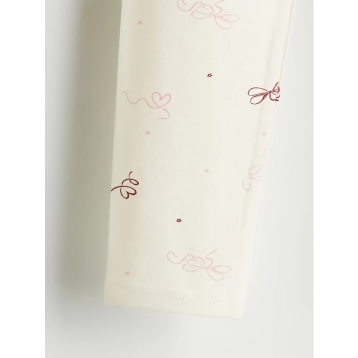 LCW Kids Pembe Beli Lastikli Kız Çocuk Tayt 2li