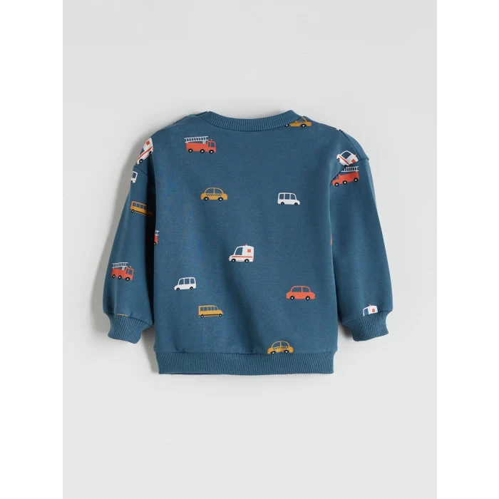 LCW baby Petrol Baskılı Erkek Bebek Sweatshirt ve Eşofman Alt 2li Takım