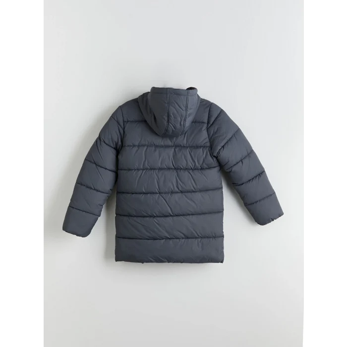 LCW Kids Gri Kapüşonlu Erkek Çocuk Şişme Mont