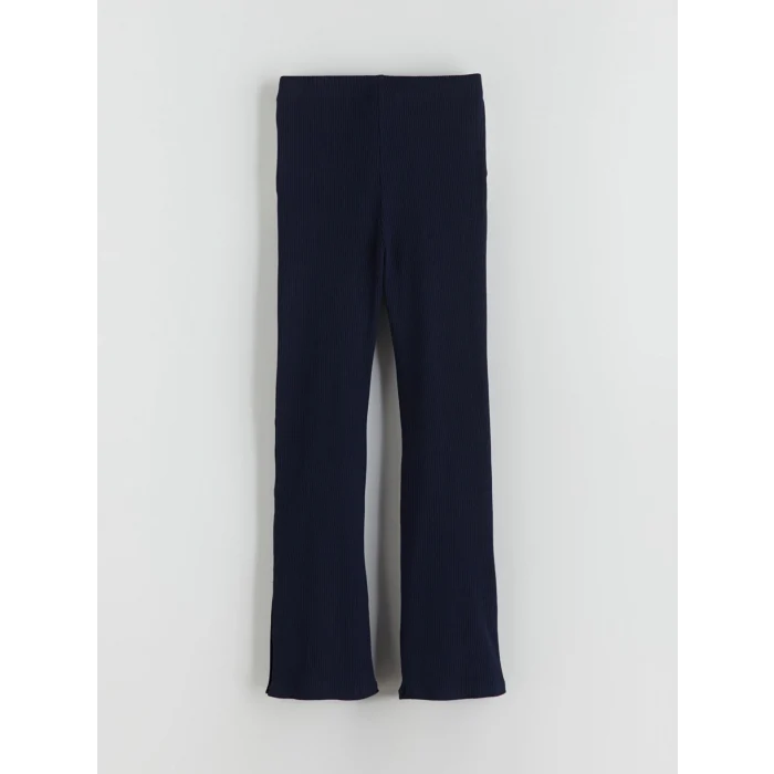 LCW Kids Lacivert Beli Lastikli İspanyol Paça Kız Çocuk Tayt