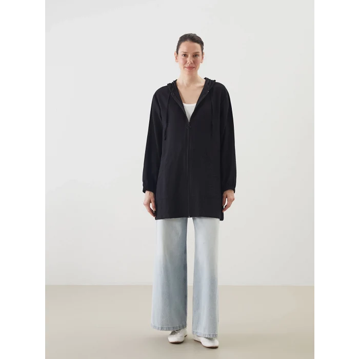 LCWAIKIKI Classic Siyah Kapüşonlu Kadın Tunik