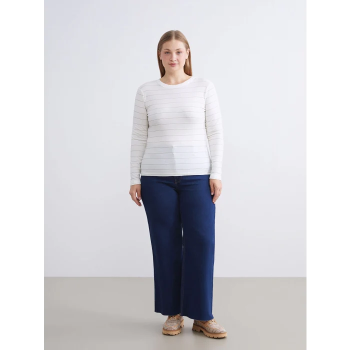 LCW Modest Indigo Wideleg Kadın Jean Pantolon