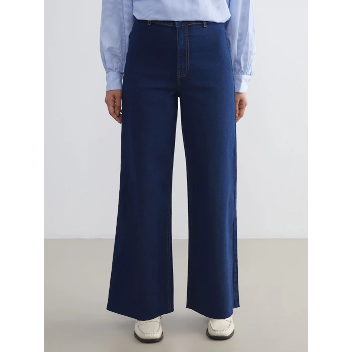 LCW Modest Indigo Wideleg Kadın Jean Pantolon