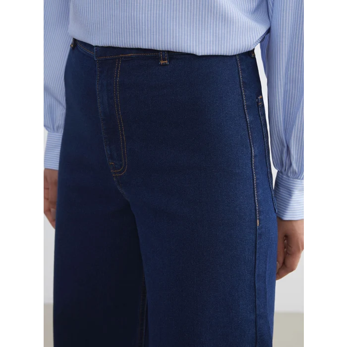 LCW Modest Indigo Wideleg Kadın Jean Pantolon