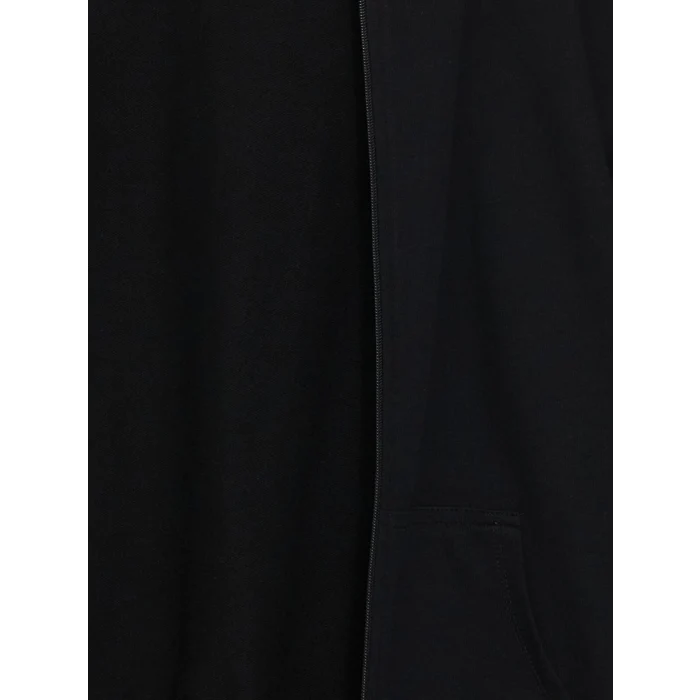 LCW Kids Siyah Kapüşonlu Kız Çocuk Fermuarlı Sweatshirt