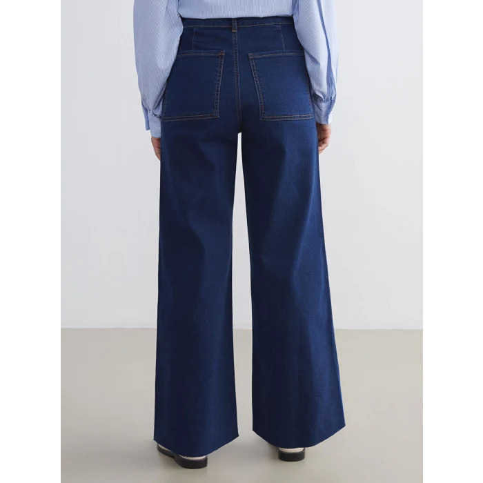 LCW Modest Indigo Wideleg Kadın Jean Pantolon