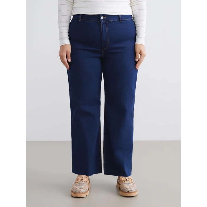 LCW Modest Indigo Wideleg Kadın Jean Pantolon
