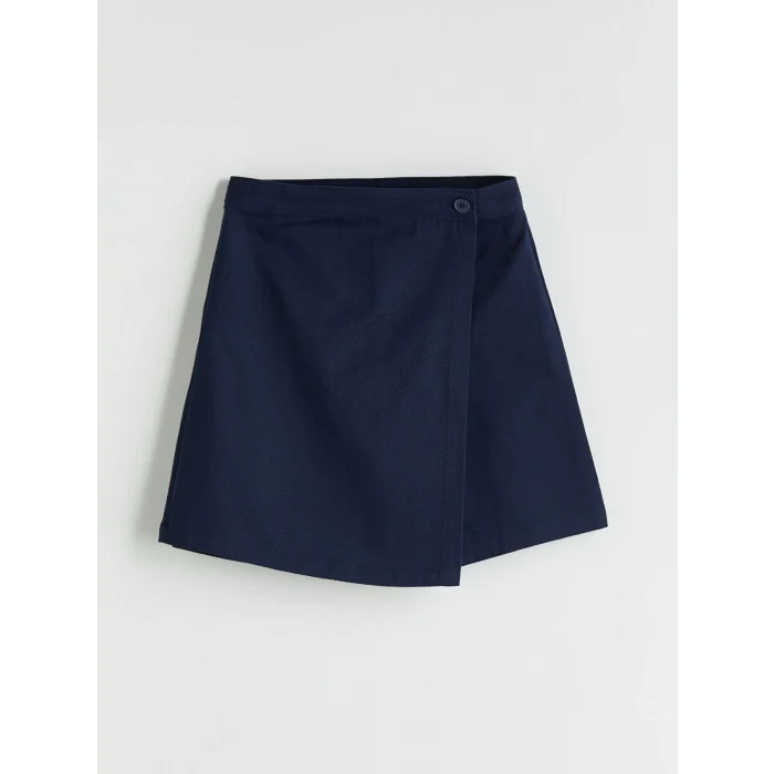 LCW Kids Lacivert Basic Gabardin Kız Çocuk Şort Etek