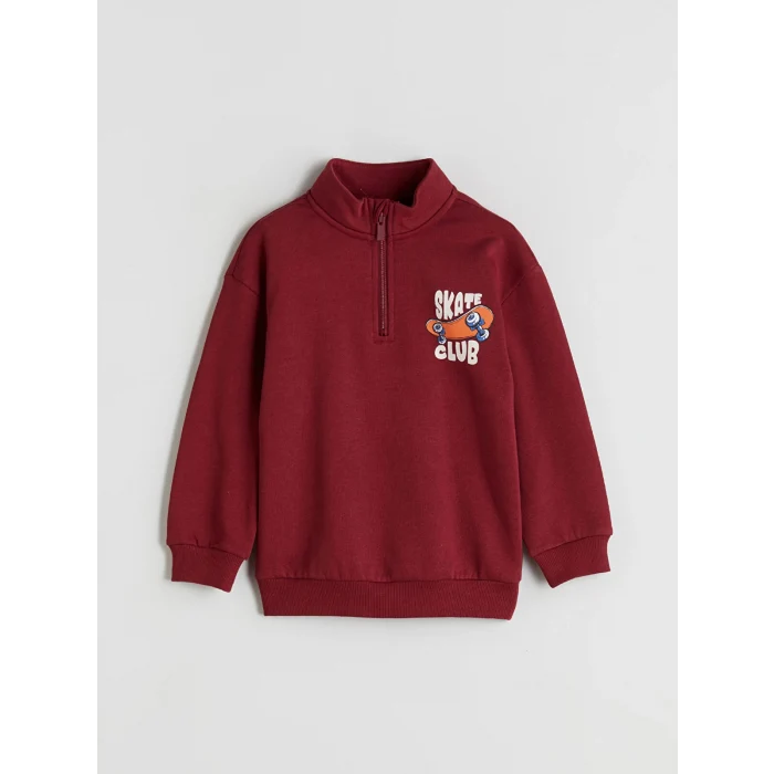 LCW Kids Bordo Dik Yaka Erkek Çocuk Sweatshirt