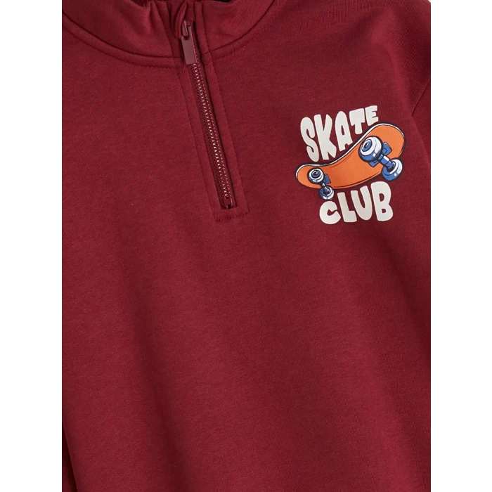 LCW Kids Bordo Dik Yaka Erkek Çocuk Sweatshirt