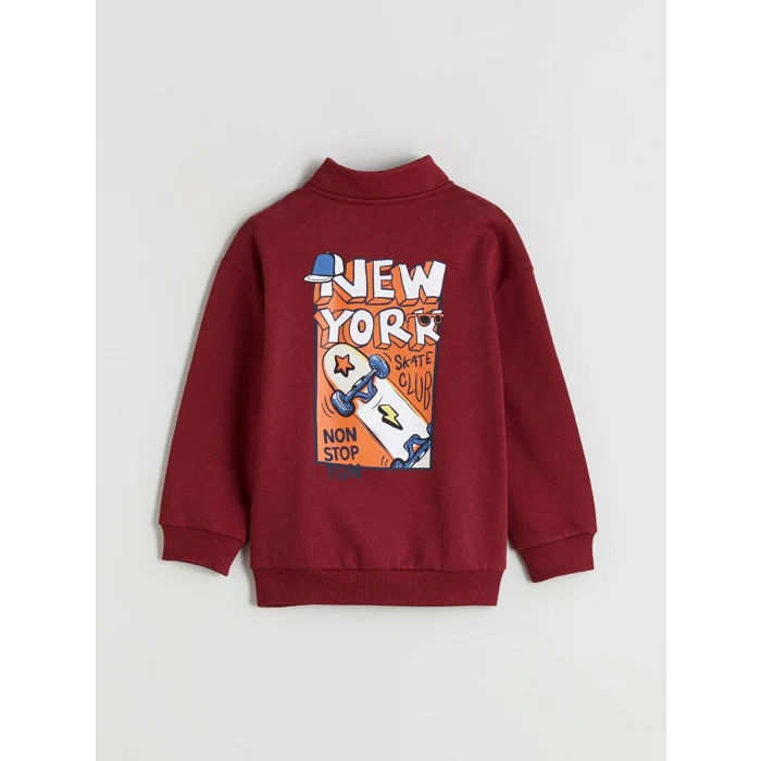 LCW Kids Bordo Dik Yaka Erkek Çocuk Sweatshirt