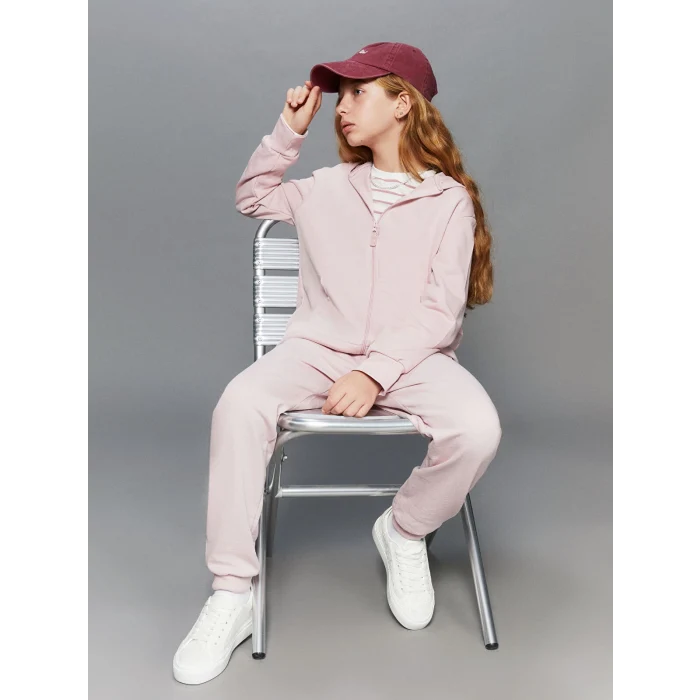 LCW Kids Pembe Beli Lastikli Kız Çocuk Jogger Eşofman Altı