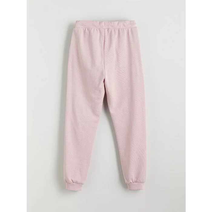 LCW Kids Pembe Beli Lastikli Kız Çocuk Jogger Eşofman Altı