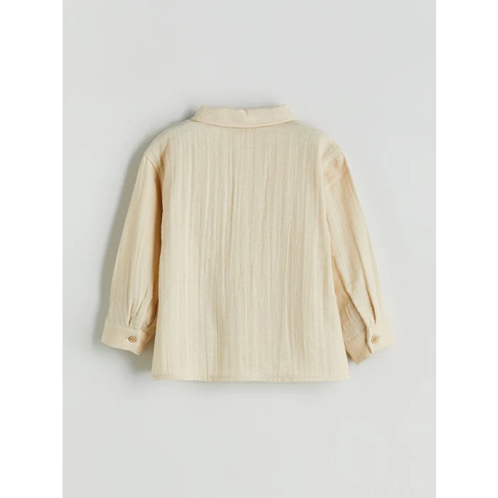 LCW baby Bej Erkek Bebek Gömlek ve Pantolon 2li Takım