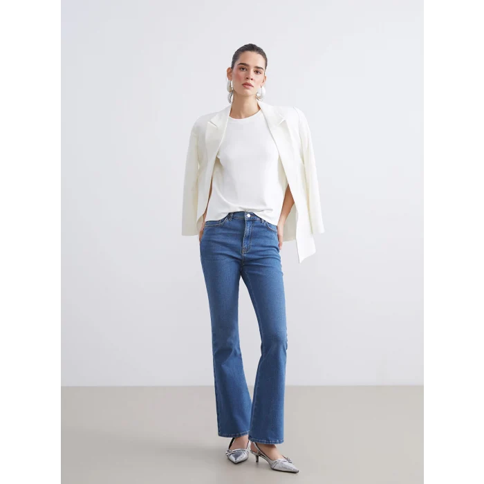 LCW Jeans Indigo Flare Kadın Jean Pantolon