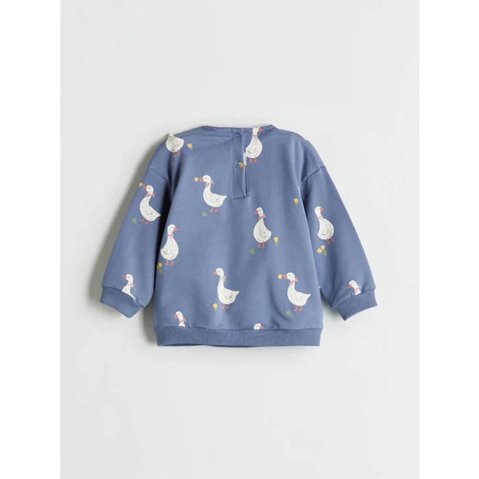 LCW baby Indigo Bebe Yaka Kız Bebek Sweatshirt ve Tayt 2li