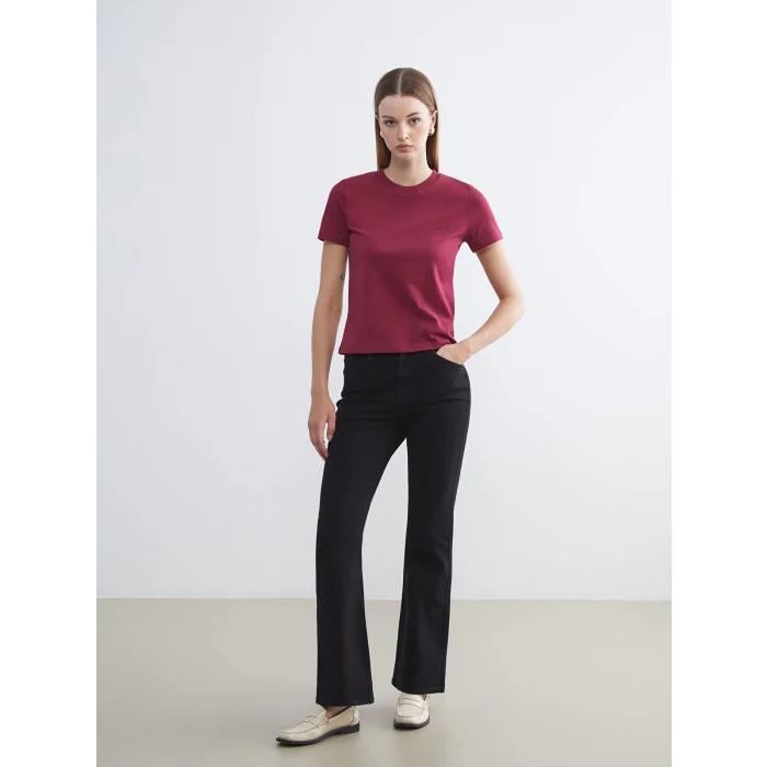 LCWAIKIKI Classic Siyah Flare Kadın Jean Pantolon