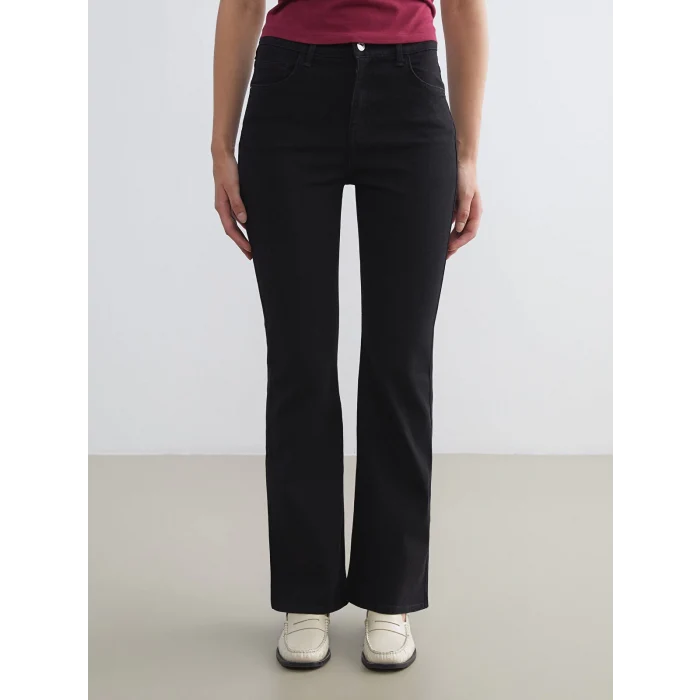 LCWAIKIKI Classic Siyah Flare Kadın Jean Pantolon