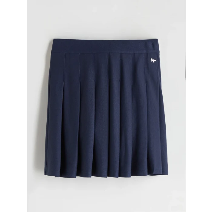 LCW Kids Lacivert Pileli Kız Çocuk Etek