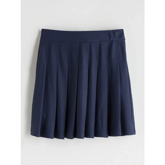 LCW Kids Lacivert Pileli Kız Çocuk Etek