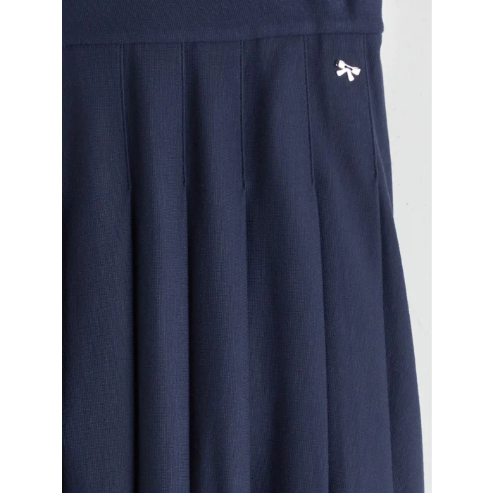 LCW Kids Lacivert Pileli Kız Çocuk Etek