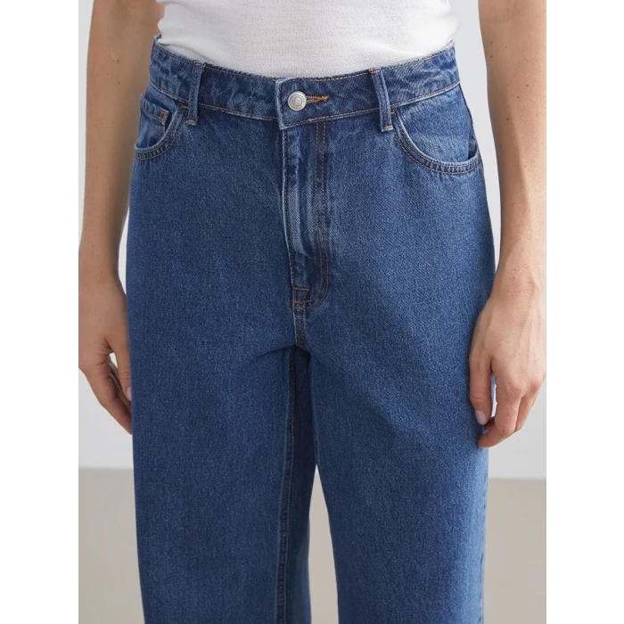 LCW Modest Indigo Wideleg Kadın Jean Pantolon