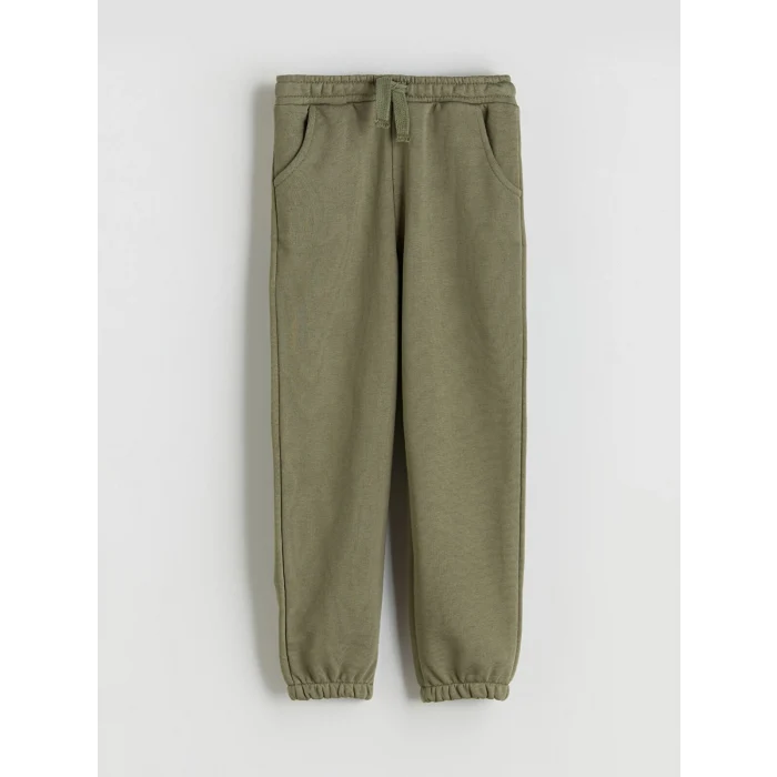 LCW Kids Haki Bisiklet Yaka Dinozor Baskılı Erkek Çocuk Sweatshirt ve Eşofman Altı 2li Takım