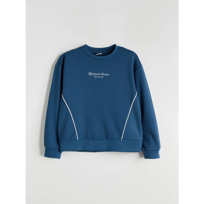 LCW Kids Indigo Bisiklet Yaka Kız Çocuk Eşofman Takım