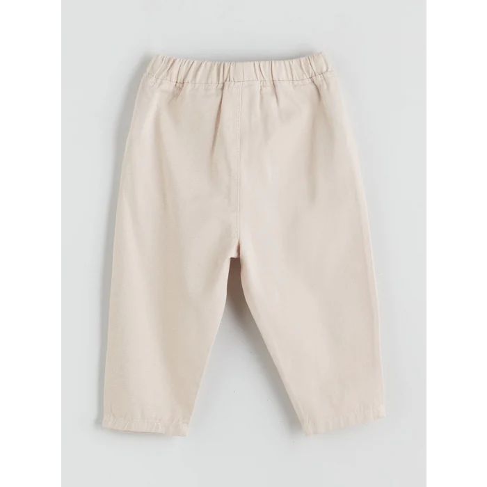 LCW baby Bej Bebe Yaka Kız Bebek Bluz ve Pantolon 2li Takım