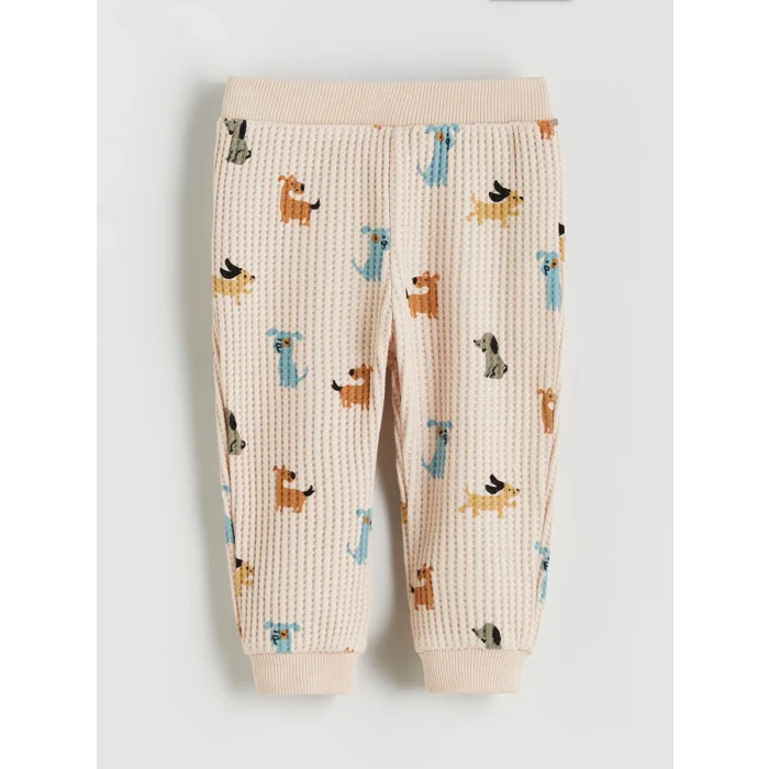 LCW baby Bej Baskılı Erkek Bebek Sweatshirt ve Eşofman Alt 2li