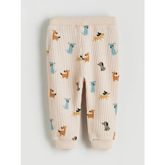 LCW baby Bej Baskılı Erkek Bebek Sweatshirt ve Eşofman Alt 2li