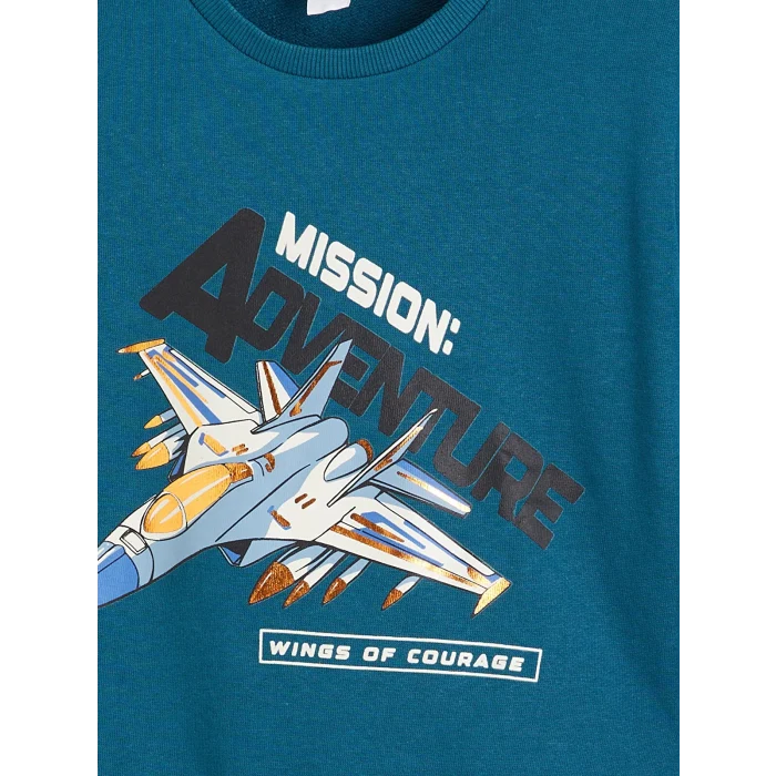 LCW Kids Petrol Bisiklet Yaka Erkek Çocuk Sweatshirt 2li