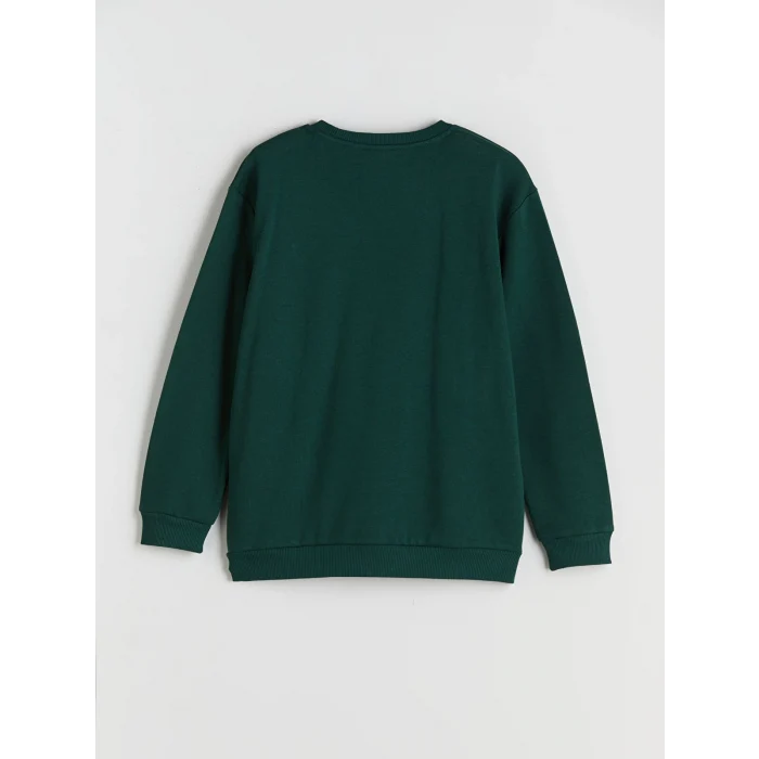 LCW Kids Yeşil Bisiklet Yaka Erkek Çocuk Sweatshirt