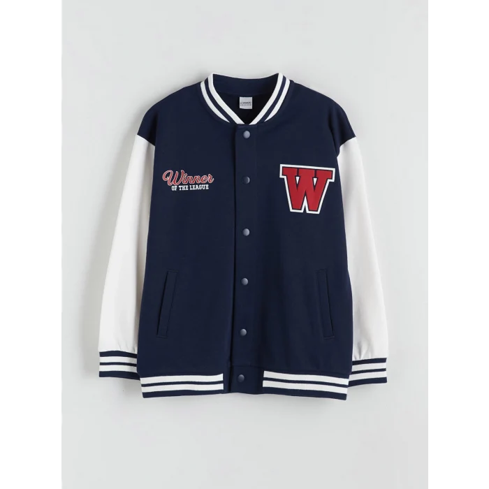 LCW Kids Lacivert Baskılı Erkek Çocuk Kolej Ceket